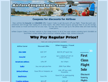 Tablet Screenshot of airfarecouponcodes.com